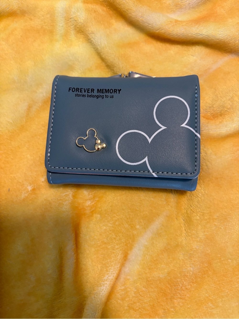 Disney Blue Gray Mickey Icon Trifold Wallet